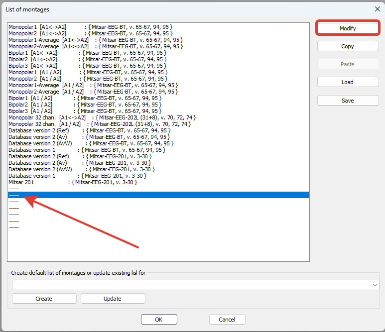 Create a special montage for calibrating the ERP