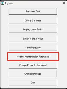 Select the Modify Synchronization parameters