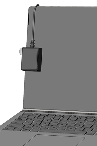 The photo sensor hangs freely from above